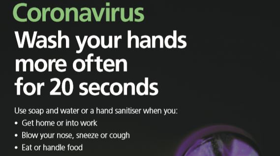 Coronavirus advert about washing hands