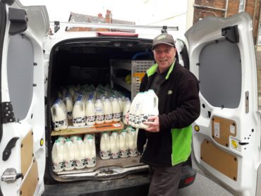 Collecting milk donated by Bookers