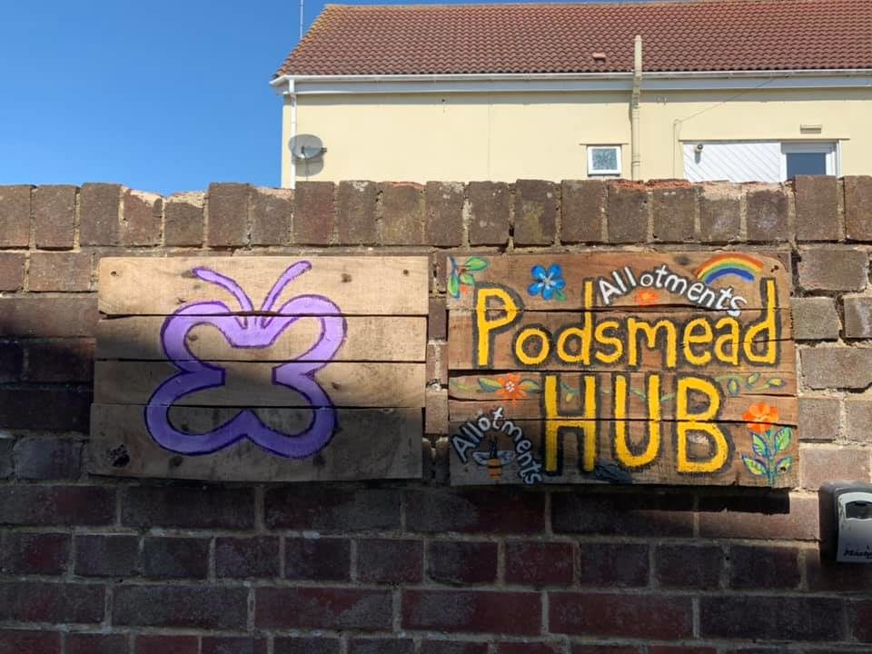 A sign on the wall of the Podsmead Big Local for their allotment