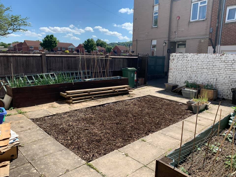 A photo of a raised bed at the Podsmead Big Local