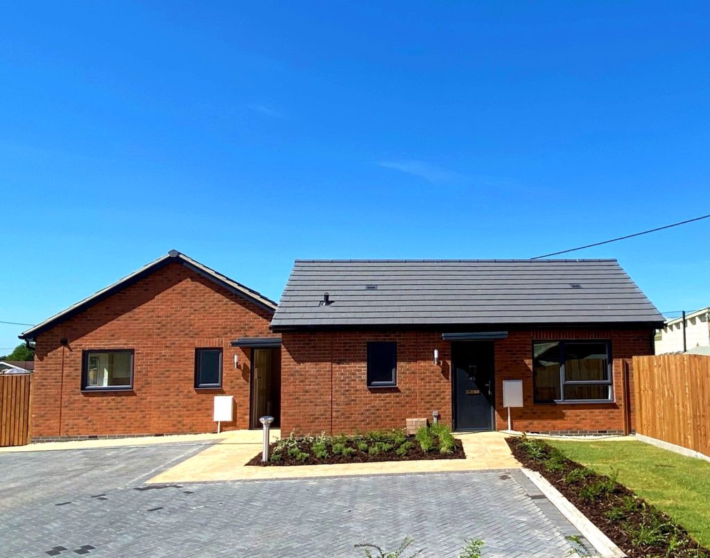 The outside of two of the new bungalows on Parklands