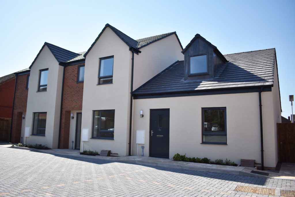 Photo of the fornt of Headlam Close new homes