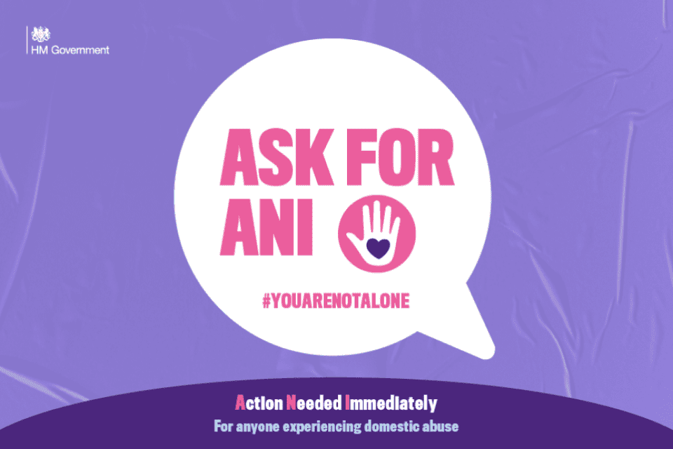 Ask for ANI logo to support victims of Domestic Abuse