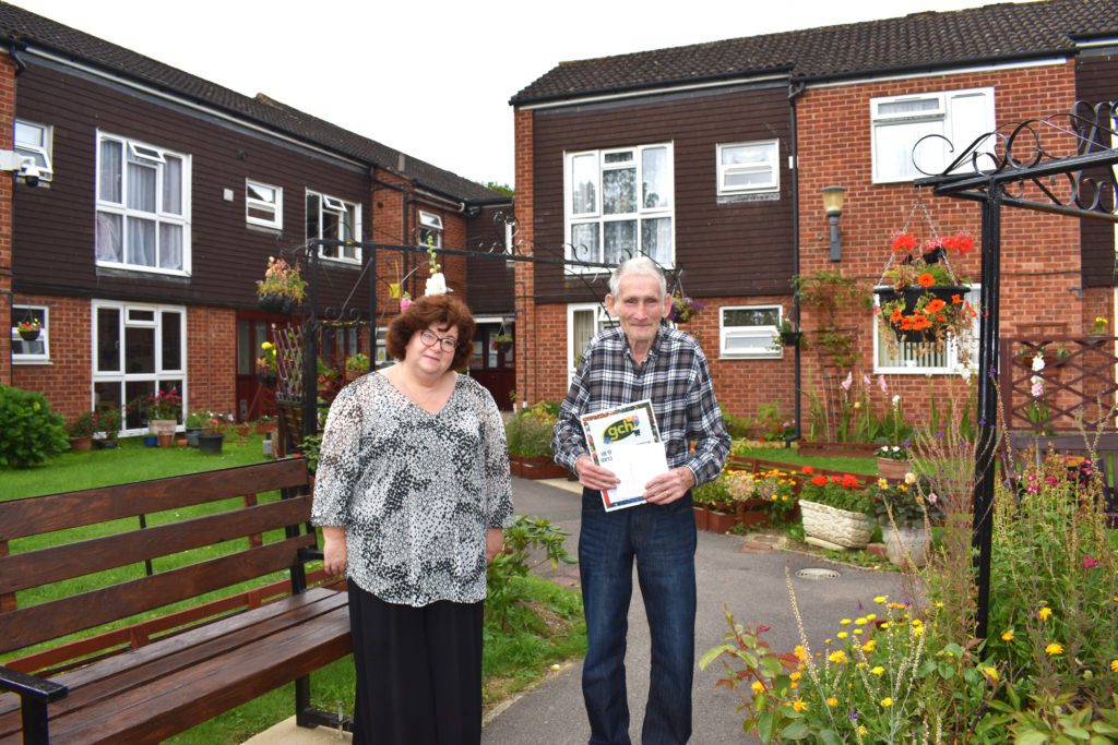 Garden Competition 'Staff Favourite' Winner Roy with Director of Housing & Communities Anita