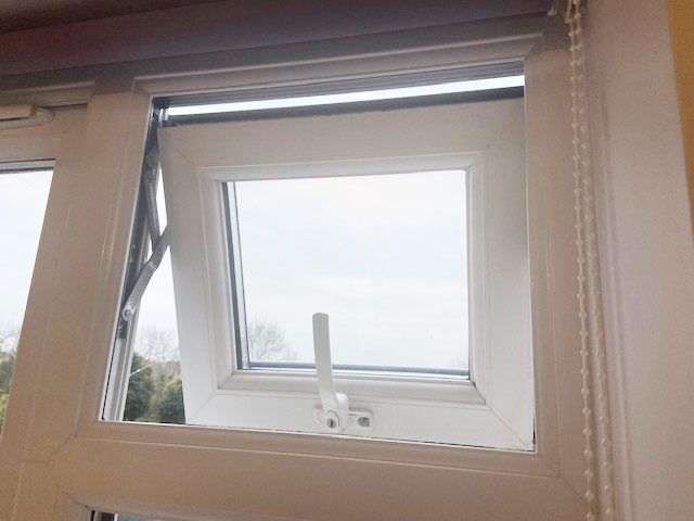 Open window, promoting ventilation on staff visits