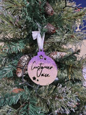 Christmas bauble with Customer Voice inscribed representing Board and Committee roles