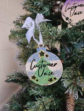 Christmas bauble representing Customer Voice stories for Board