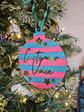 Christmas bauble representing Service feedback