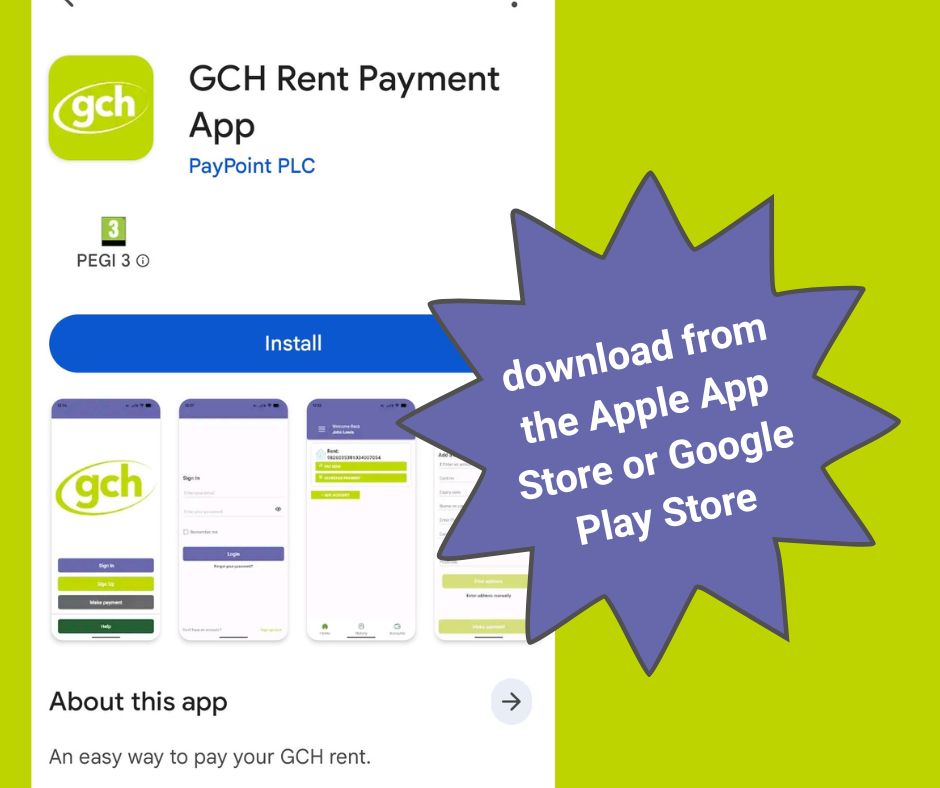 GCH payment app available to download from Apple App Store and Google Play Store