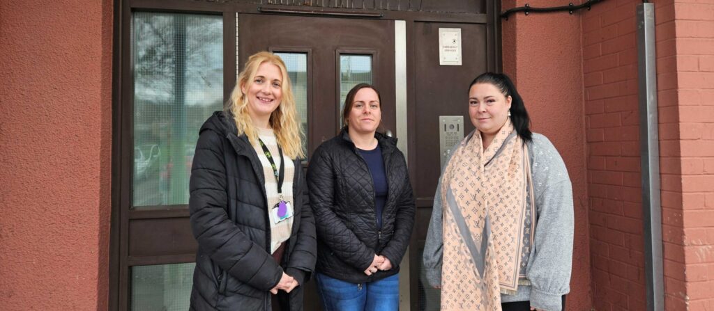 GCH Service Quality Engagement Officer Laura Jones with customers Valerie and Lucy