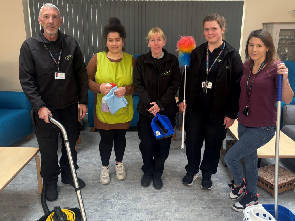 Members of GCGH's new in-house cleaning team