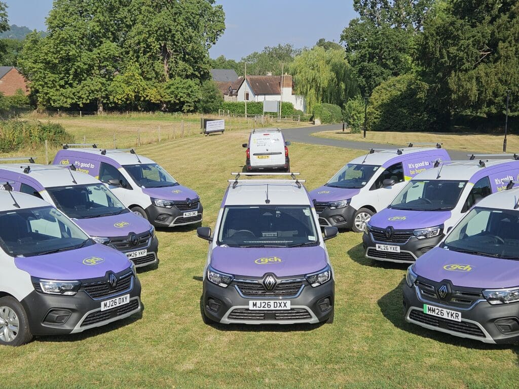 New GCH vehicle livery 8 vans in formation