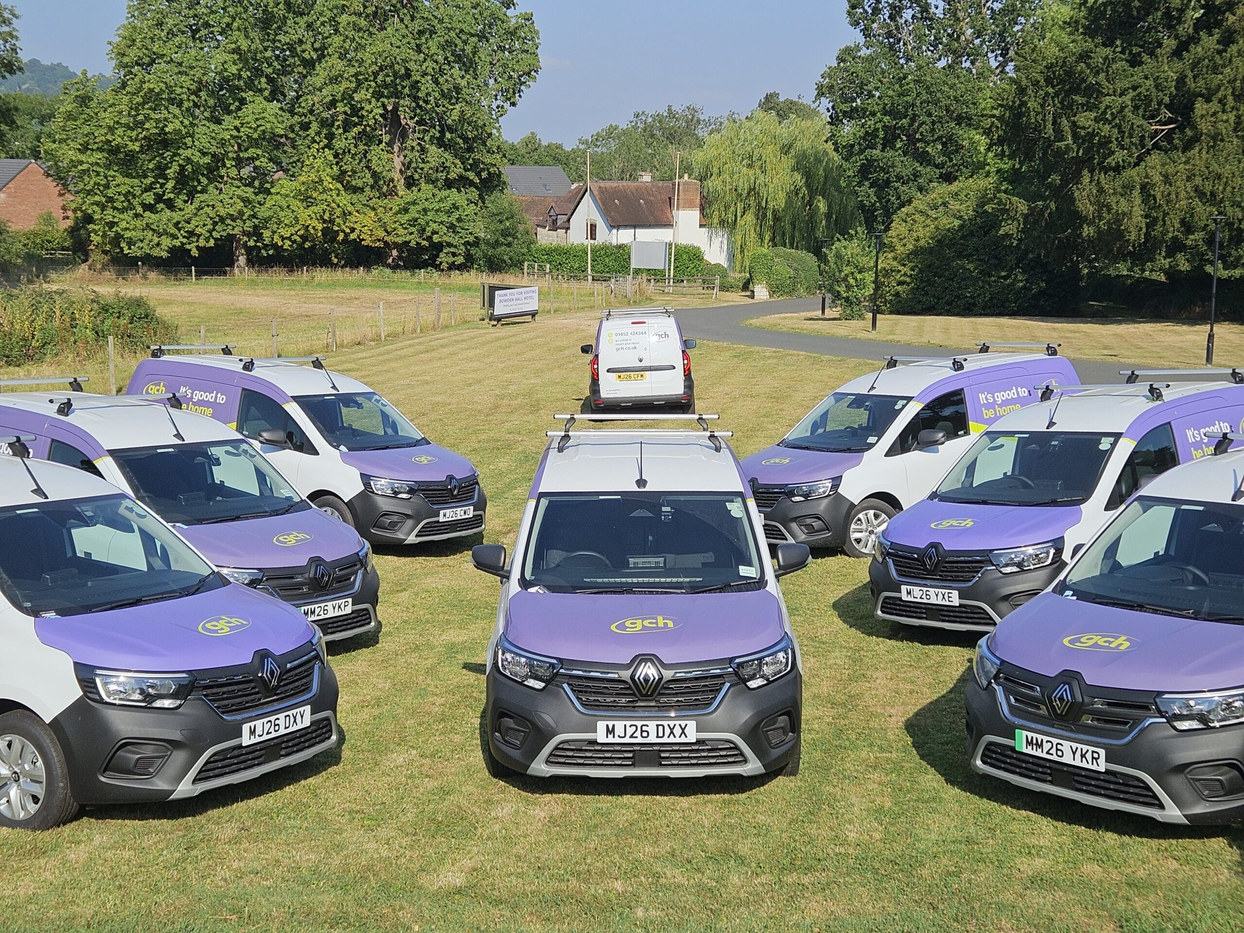 New GCH vehicle livery 8 vans in formation